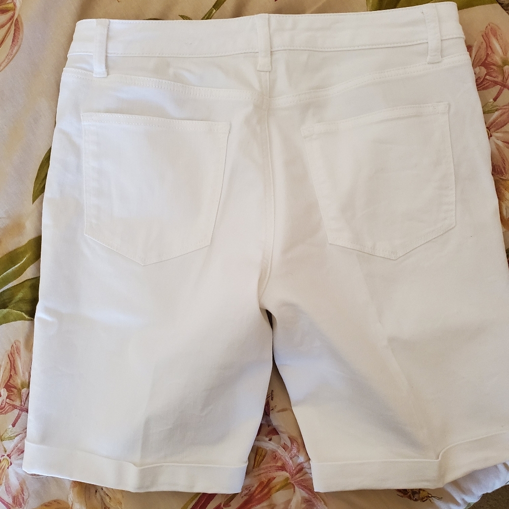 Talbots Flawless Girlfriend White Denim Shorts - Picture 4 of 8